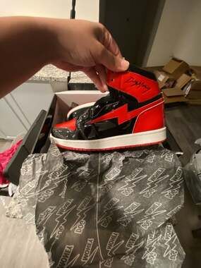 Dog Money High-Top Patent Leather Sneakers Black/Red